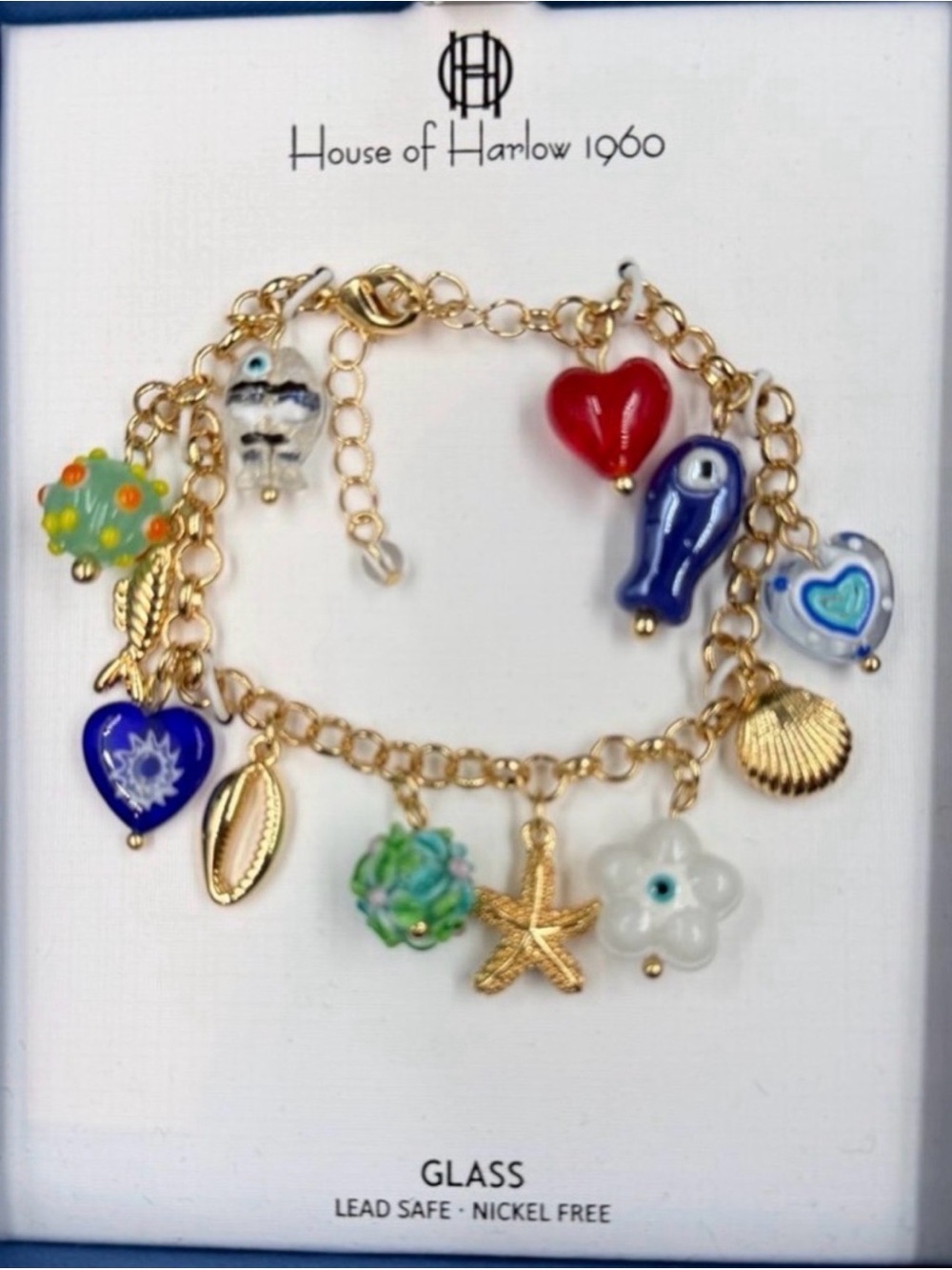 House of Harlow 1960 Gold Sea Charms Bracelet